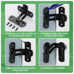 HASTHIP Door Latch Lock for Home and Barn featuring 90 Degree Sliding Mechanism | 2 Pack 304 Stainless Steel
