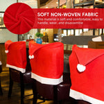 HASTHIP Christmas Chair Covers for Dining Room featuring 4PCS Santa Hat Design | Red Fabric Decor