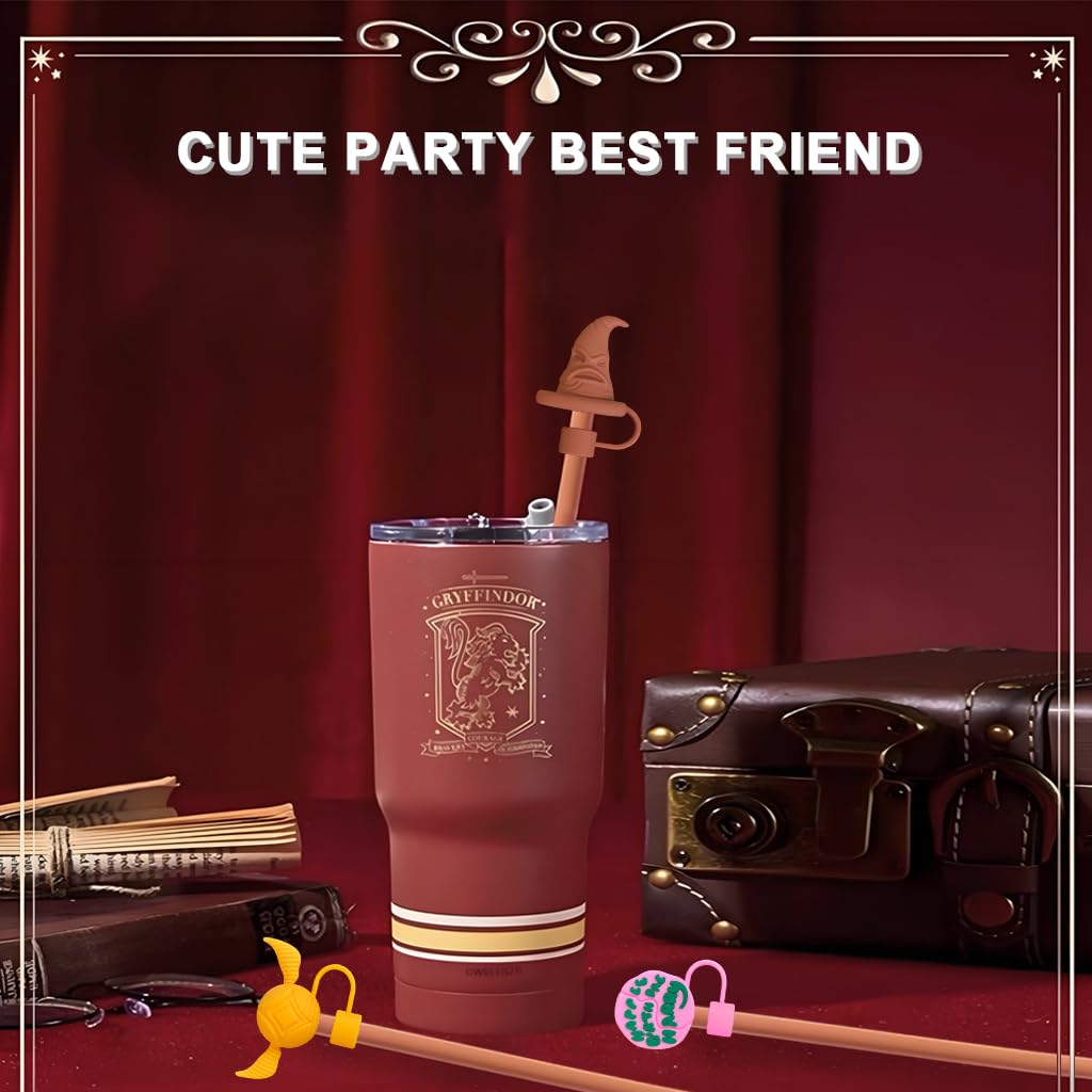HASTHIP Silicone Straw Caps for 10mm Dia Straws with Anti-Lost Loop | 3Pcs Reusable Dustproof Drink Toppers