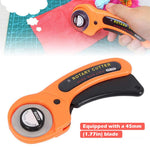 HASTHIP Roller Cutter for Fabric with 10pcs 45mm Alloy Steel Blades and Safety Lock | Ergonomic Handle for Sewing and Leather Craft
