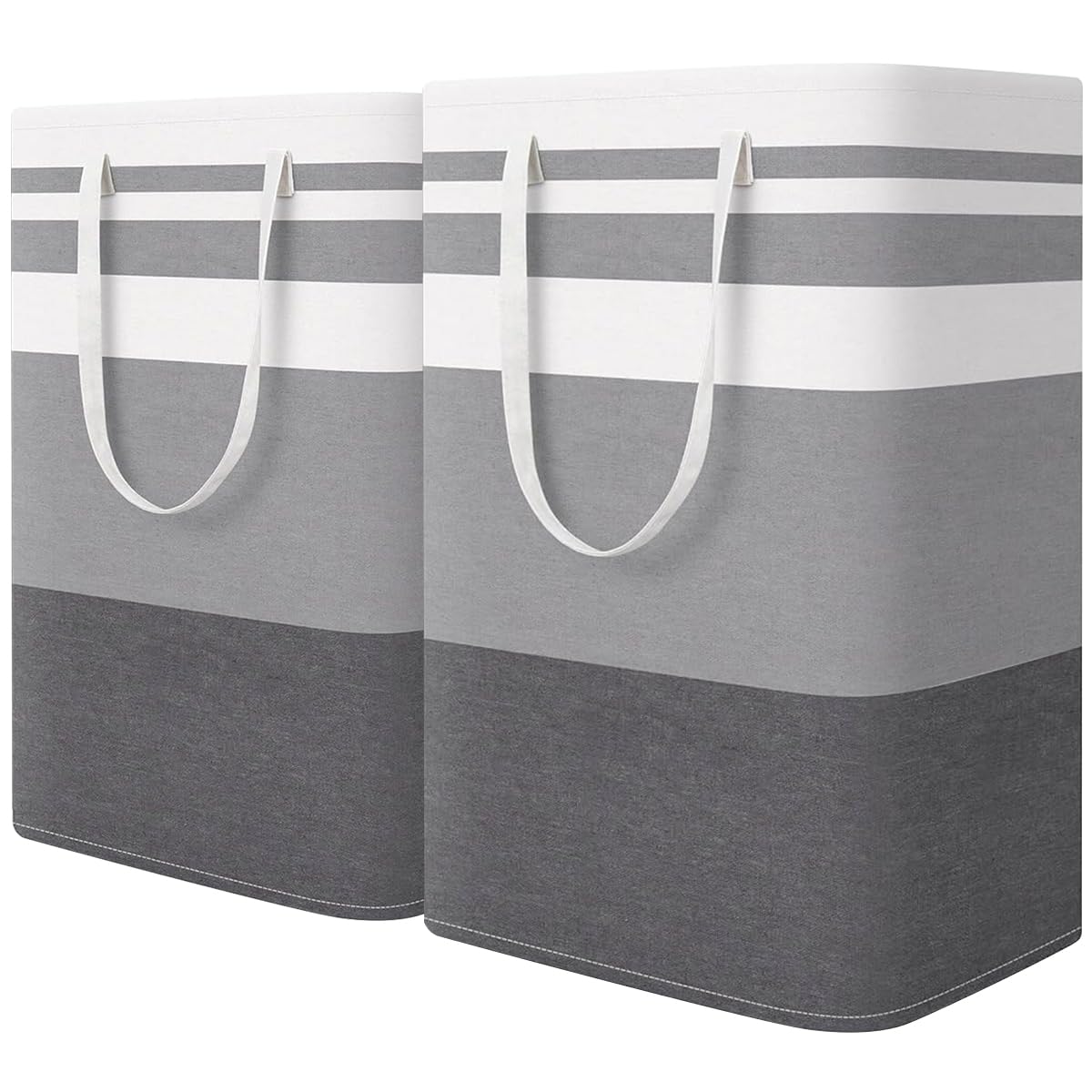 HASTHIP Laundry Hamper for Clothes with Freestanding Foldable Design 75L | Cotton Linen Baskets