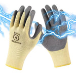 HASTHIP® 400V High Voltage Resistant Electrician Work Gloves with Full Palm Rubberization, Enhanced Dexterity & Comfort
