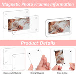 HASTHIP Rectangular Photo Frame for Refrigerator 2.36x3.54 in with Strong Magnetic Hold | Clear Acrylic Pack of 6