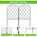 HASTHIP® Metal Garden Fence Outdoor - Versatile Decorative Fence for Garden - Garden Plant Partition Fence - Outdoor Garden & Patio Decoration Items - Garden Fence for Flower, Lawn, Pathway (5 Pcs )