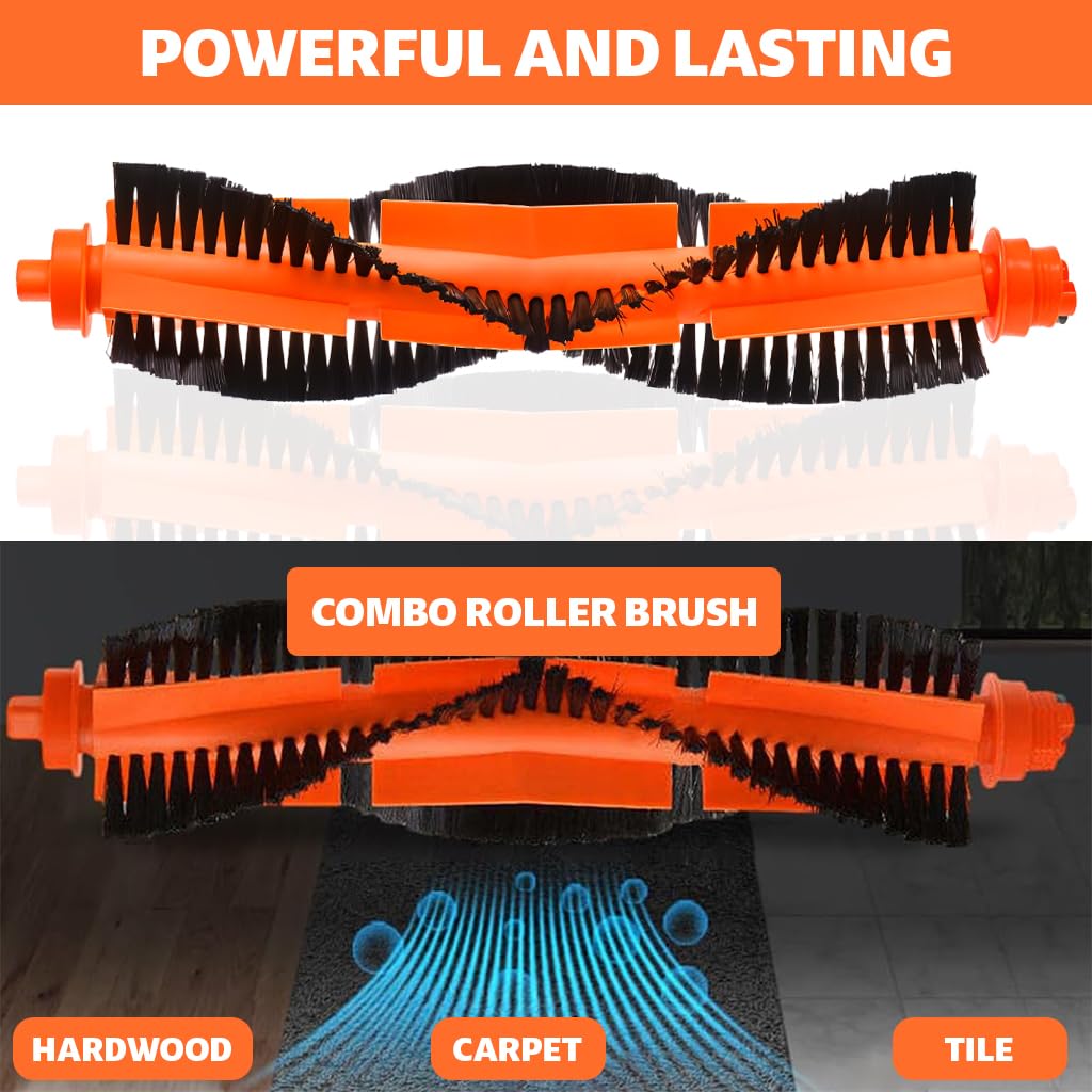 HASTHIP Replenishment Kit for Mi Robot Vacuum Mop P with 2 pcs main brush and cleaning tool | tangle resistant design for consistent performance