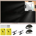 HASTHIP Portable Blackout Shades for Windows featuring 118 x 57 in 420D Oxford Cloth | 2pcs Set for Perfect Sleep
