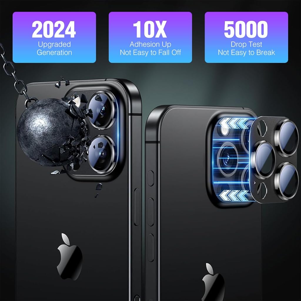 HASTHIP® Camera Lens Protector for i Phone 16 Pro Max Full Coverage Scratch-proof HD Lens Cover Universal Camera Lens Cover for Most Phone Case Phone Camera Lens Protector for i Phone 16 Pro Max