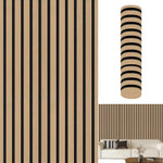 HASTHIP Peel and Stick Wallpaper for Wall Decor featuring 3D Wood Slats 9.8 ft Roll | Waterproof Tan Vinyl