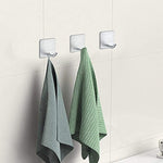 Supvox Self Adhesive Hooks, Heavy Duty Stainless Steel Waterproof Towel Hooks Stick on Hooks Wall Hangers Sticky Hooks for Hanging Bathroom Kitchen Home-4 Packs