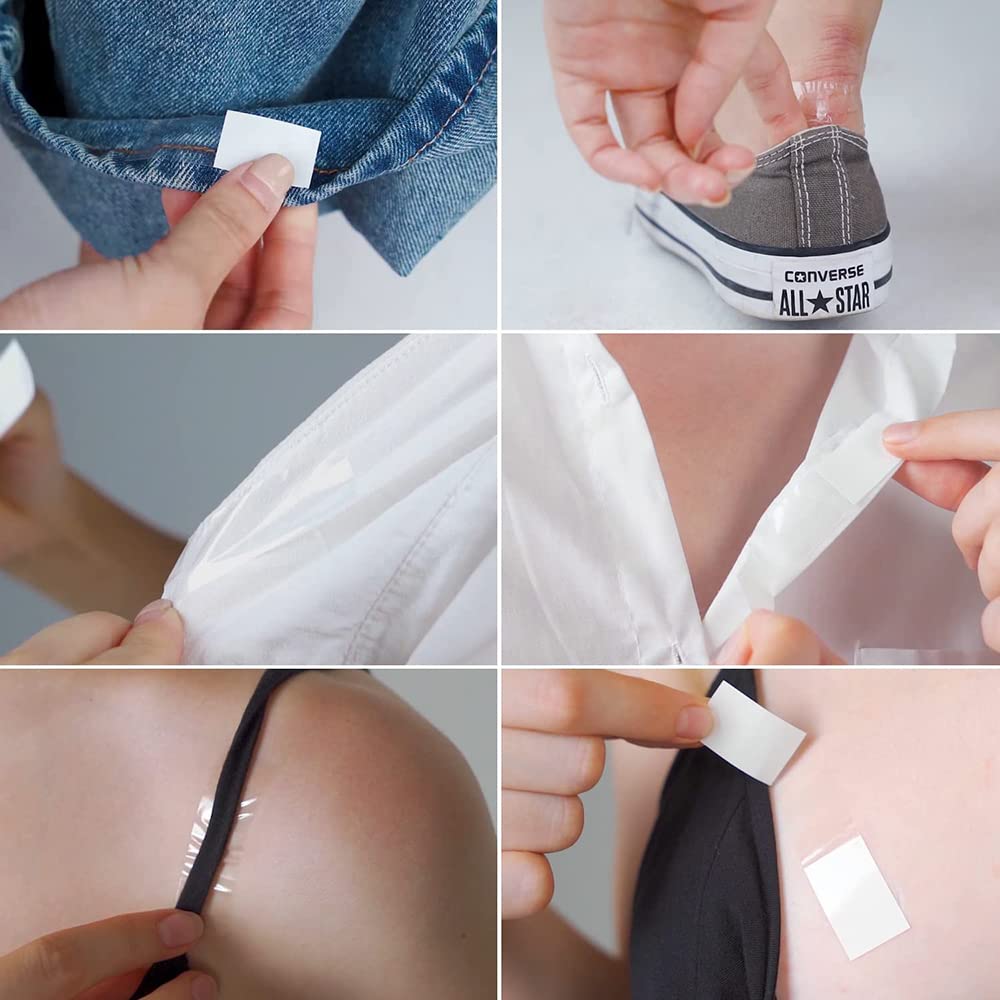 HASTHIP Double Sided Tape for Clothes featuring 108 pcs 18x85mm clear skin friendly strips