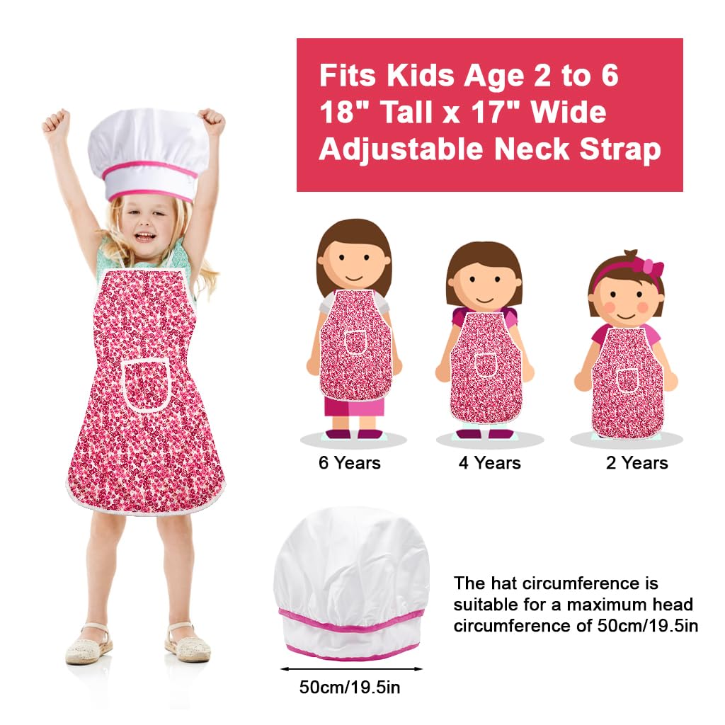 HASTHIP Kids Baking Set for Pretend Play with 7Pcs Tools and Waterproof Apron | Gift for Girls