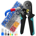 HASTHIP® Ferrule Crimping Tool Kit, Self-adjustable Ratchet Wire Crimping Tool Kit with 800Pcs Wire Crimp Connectors Terminal for AWG23-7 (0.25-10.0mm)
