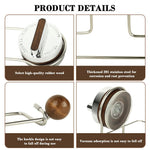 HASTHIP Wall Storage Rack for Kitchen and Bathroom with 12.5 in Suction Cup | Stainless Steel Organizer