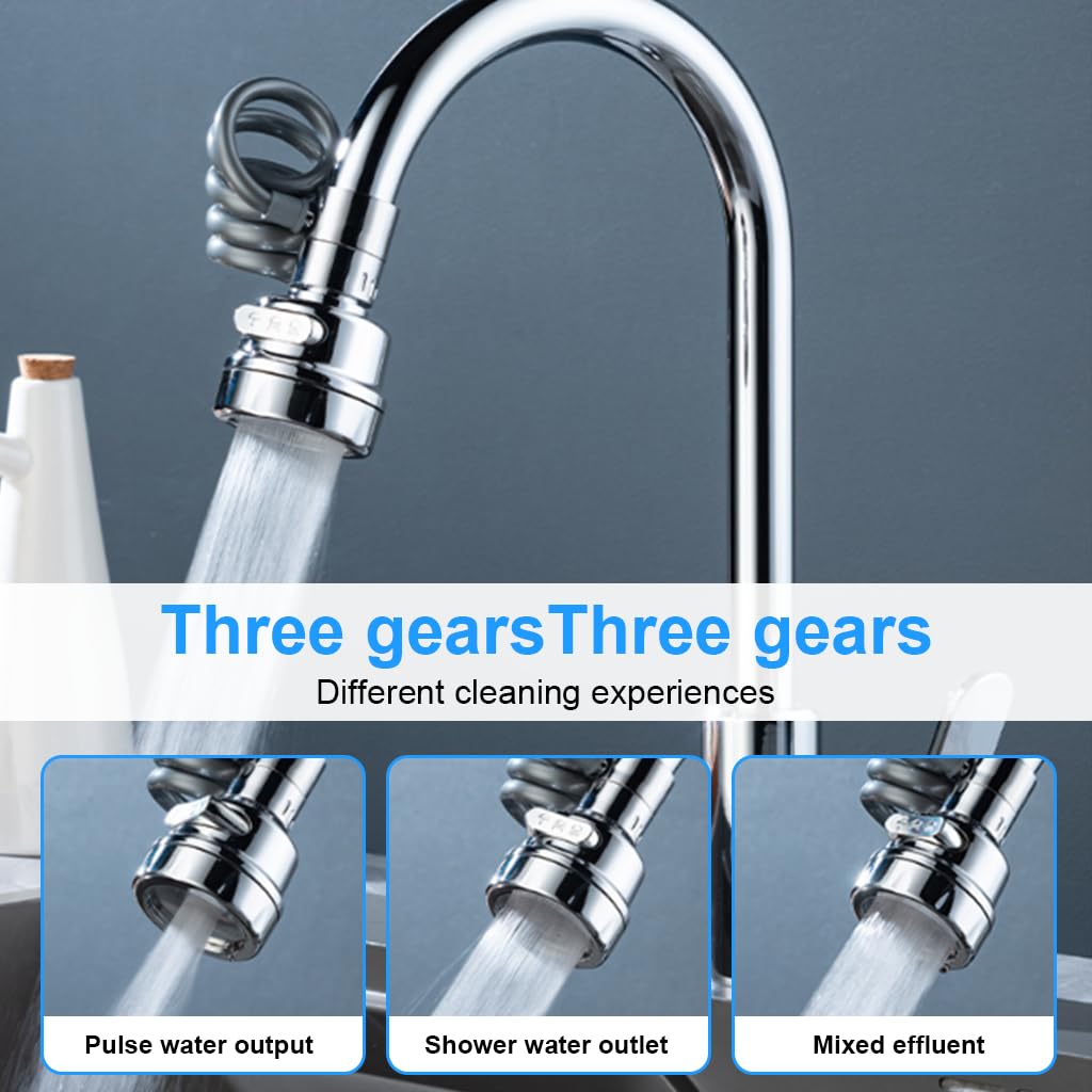 HASTHIP Kitchen Faucet Extender with 360° Rotation and 3 Spray Modes for High Arch Spouts | ABS Hose Extension for Deep Sinks