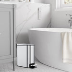 HASTHIP Slim Bathroom Trash Can for Small Spaces with Soft Close Pedal Lid 6 L Stainless Steel Bin