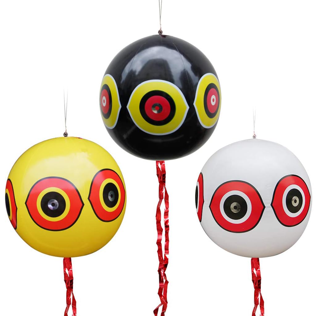 HASTHIP Bird Repelling Balloons for Gardens and Fruit Trees 3 pcs 40 cm | Visual Predator Eye Deterrent