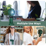 HASTHIP Hand Fan for Home Office and Travel with 3000mAh Battery Featuring 5 Speeds and Foldable Design | Green 3 PCS