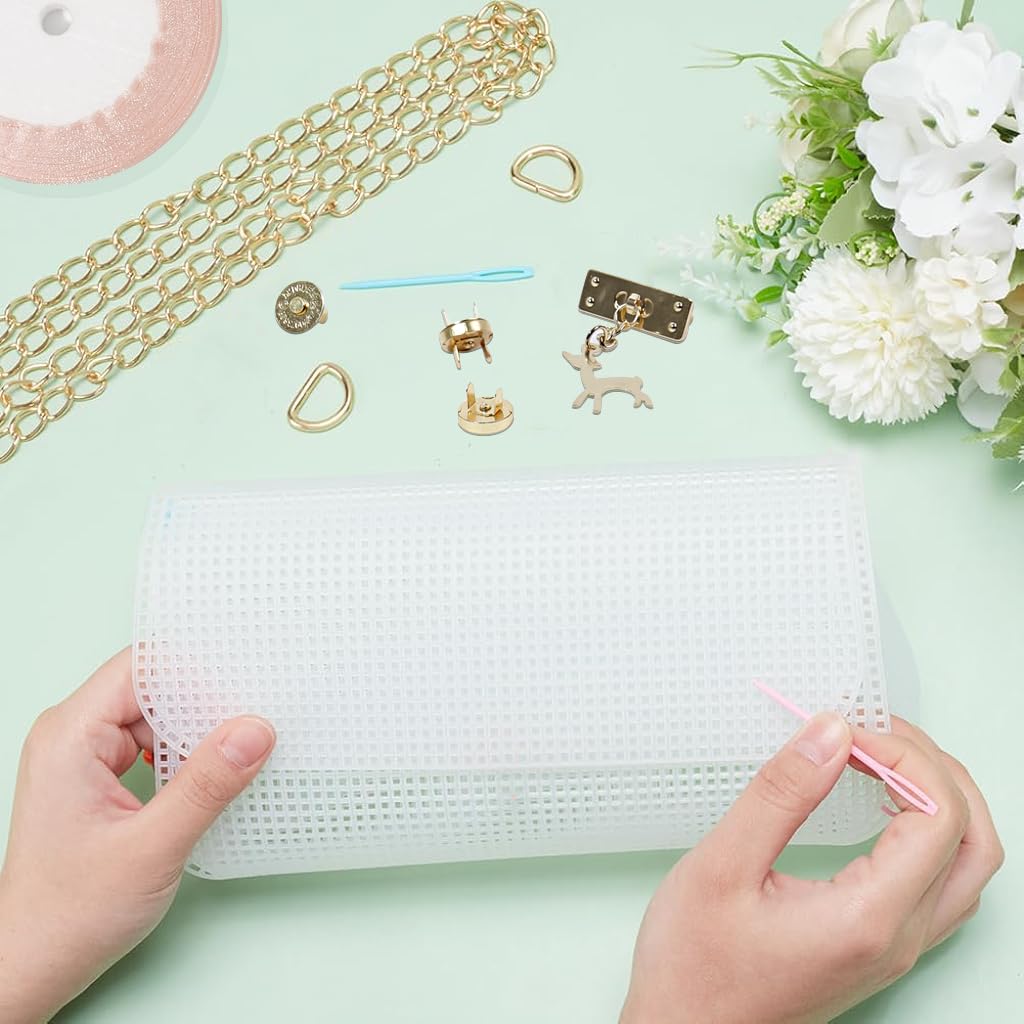 HASTHIP DIY Handmade Bag Material Kit for Creative Lace Weaving with Golden Chain | Gift for Girls