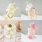 HASTHIP Love Flower Cake Toppers 12 Pcs for Birthday Cakes with Acrylic Hearts | Cute Decoration