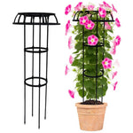 HASTHIP Plant Support Sticks for Indoor and Outdoor Plants with 45cm Fiberglass Rods | 10Pcs Set with Snap On Fixing Rings