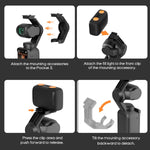 HASTHIP LED Fill Light for DJI Osmo Pocket 3, 3-Color Dimmable Camera Light Only