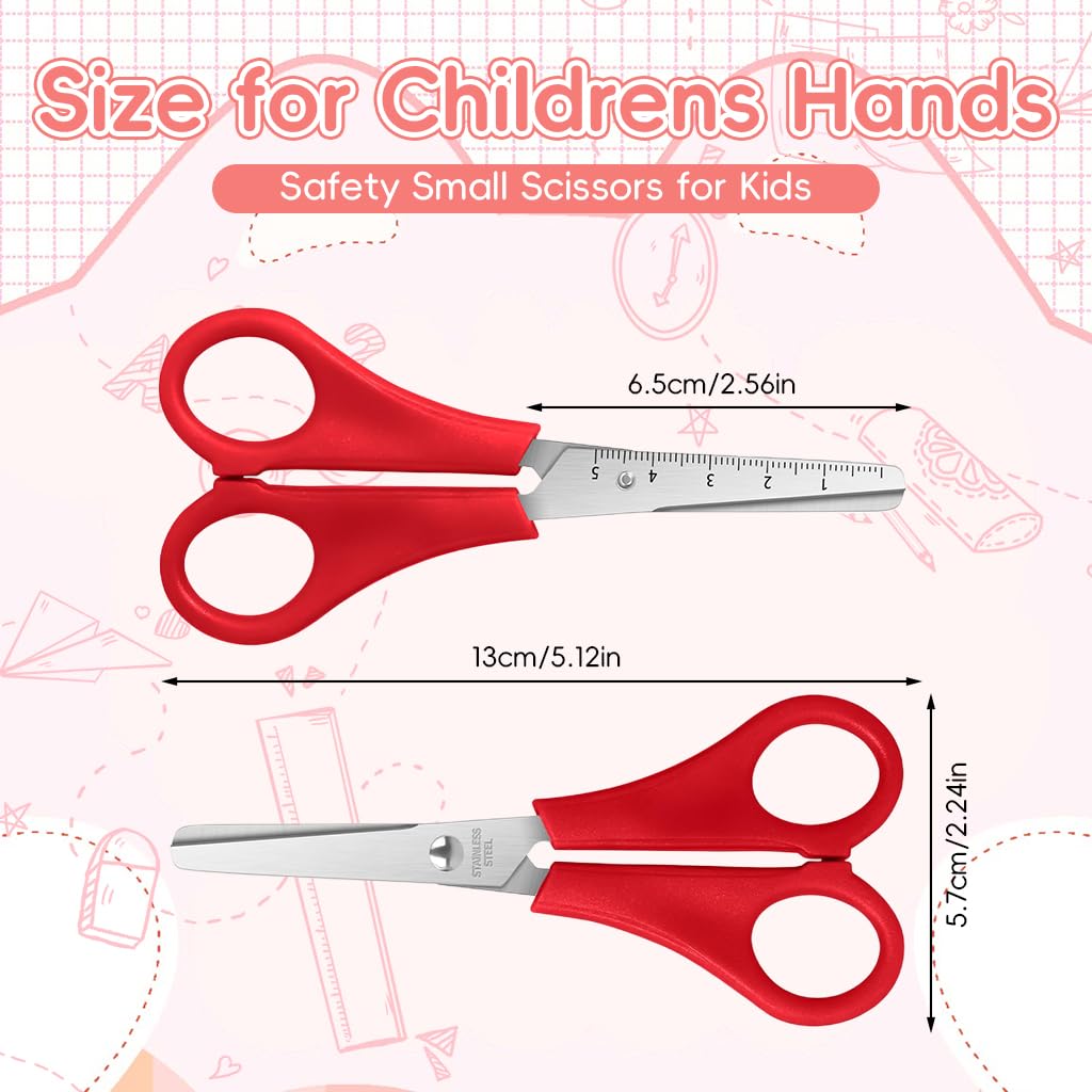 HASTHIP® Kids Scissors Bulk Set of 3-Pack, 5" Kid Scissors for School Supplies, Kids Safety Scissors Art Craft Supplies, Small Scissors, Blunt Tip Scissor for Student Classroom Toddler