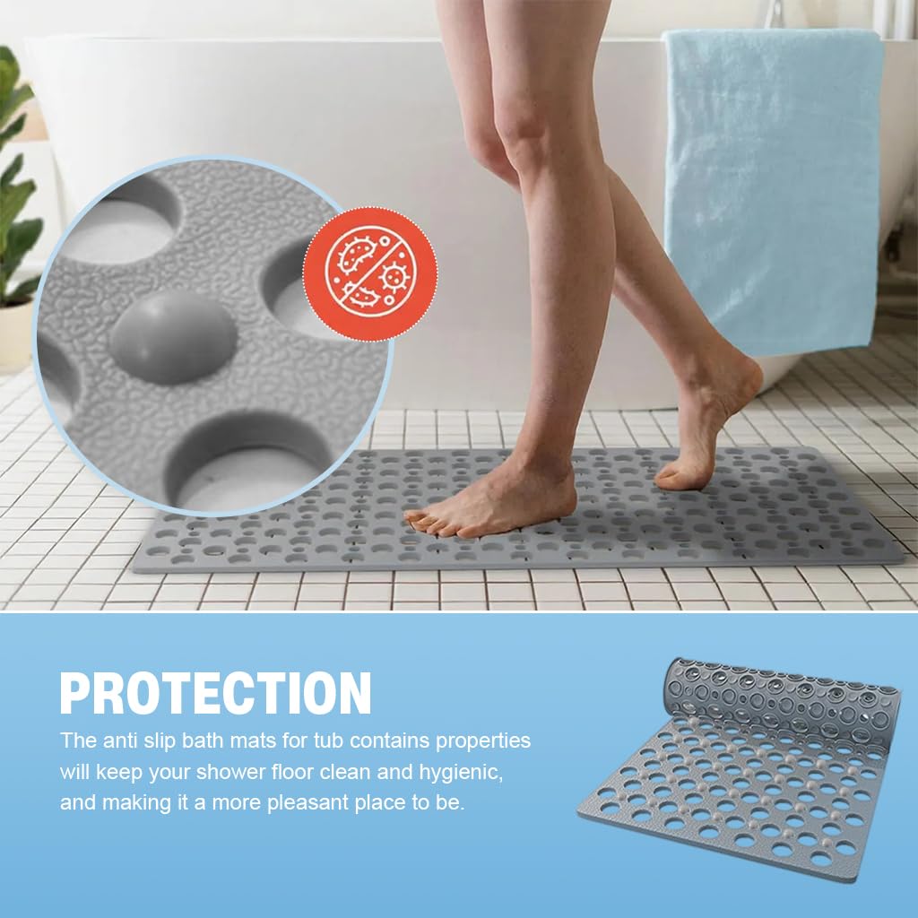 HASTHIP PVC Bathroom Mat 43.5 x 77.5 cm for Shower Safety featuring Multi Hole Drainage | Non Slip for Kids and Seniors