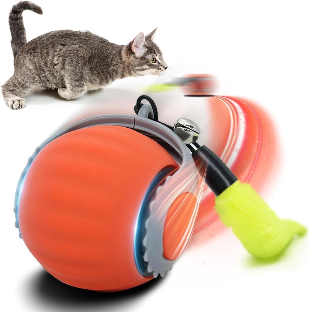 HASTHIP® Speedy Tail 2.0, Interactive Cat for Indoor Cats, Automatic Moving Cat Balls for Bored Indoor Adult Cats