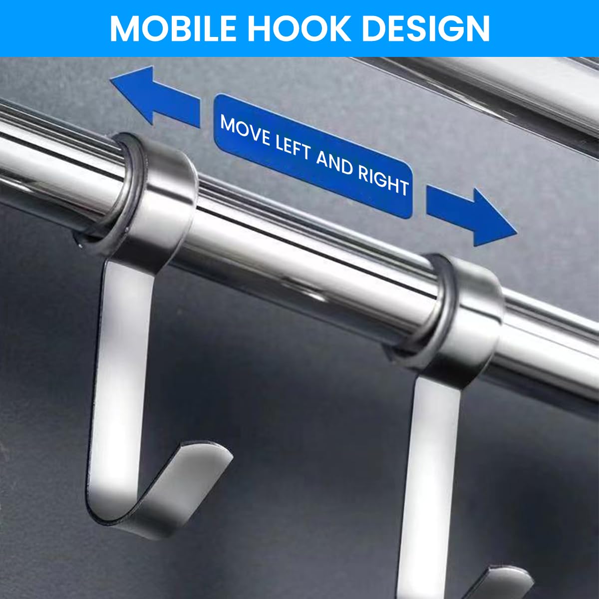 HASTHIP Bath Towel Rack for Bathroom with Double Layer 23.62 in Shelf and Sliding Hooks | 304 Stainless Steel No Drill Wall Mount Organizer