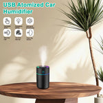 HASTHIP® Humidificador de Coche 230ml,Difusor de Aromas Ultrasónico Portátil con 2 Modos Niebla,Luces LED 7 Colores Apagado Automático USB Recargable para Hogar Oficina y Viaje
