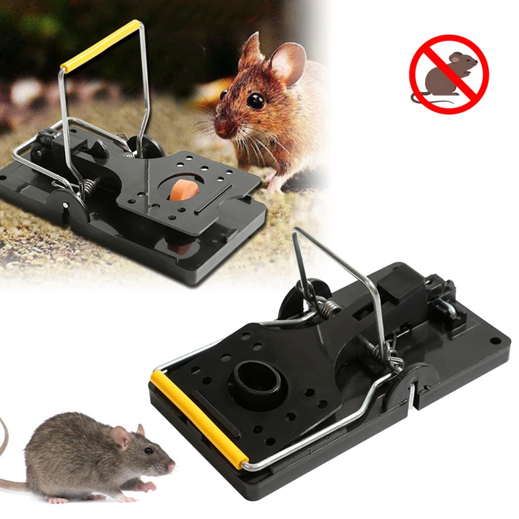 4Pcs Rat Traps House Garden Patio, Reusable Mouse Traps for Mice, Rats, Chipmunks, Squirrels, Hamsters and Other Rodents, Quickly Slam Rat Killer for Indoor and Outdoor (Large)