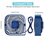 HASTHIP USB Fan for Home and Office with 4.8 in Size and 360° Rotating Head | Quiet Blue Mini Desk Fan