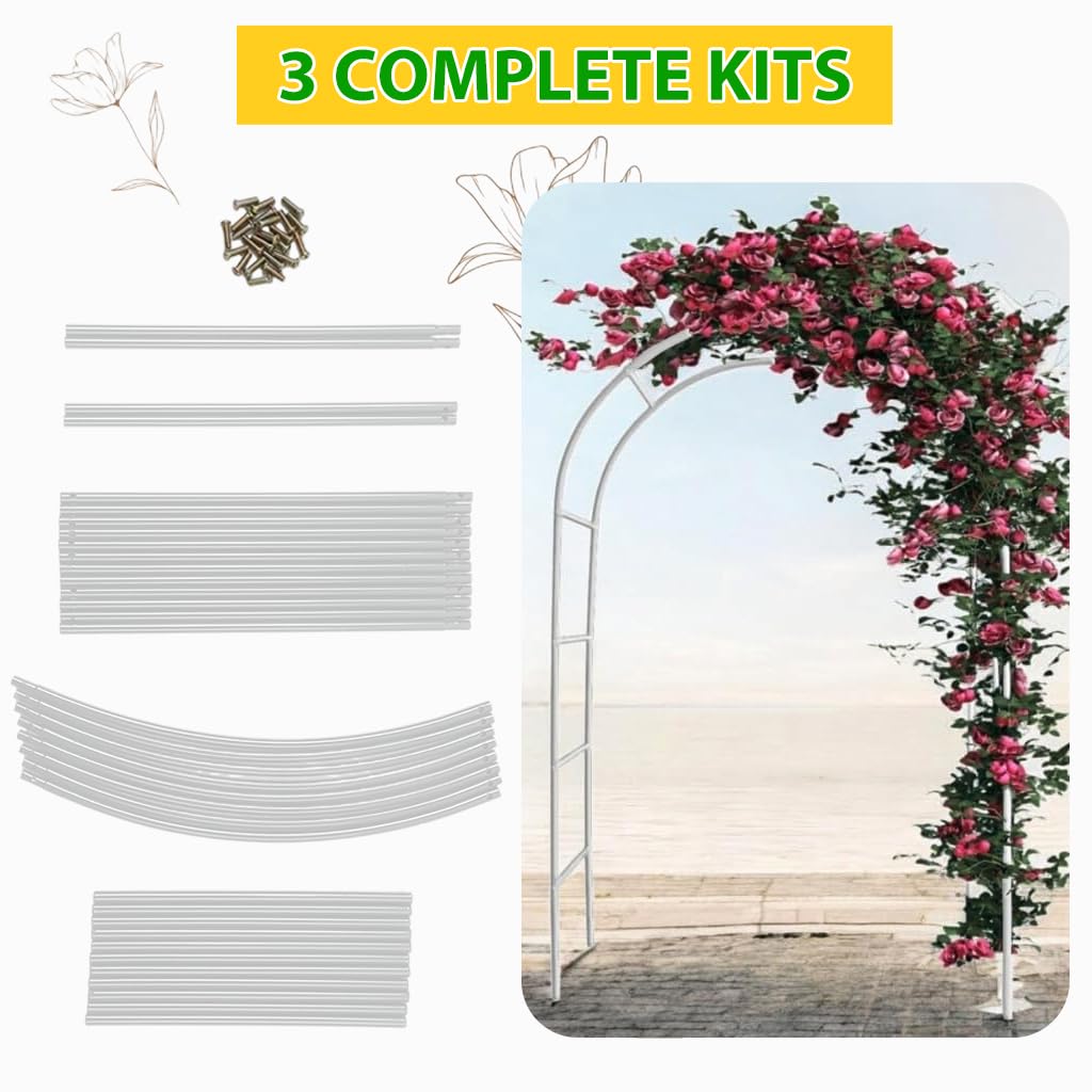 HASTHIP Flower Arch Stand for Weddings and Events with DIY Assembly Metal Frame 140x240cm