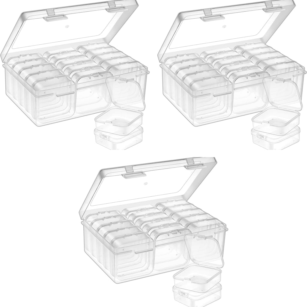 HASTHIP Jewelry Organizer Box Set for Earrings and Crafts with 15 Mini 5.5x5.5x2cm Boxes