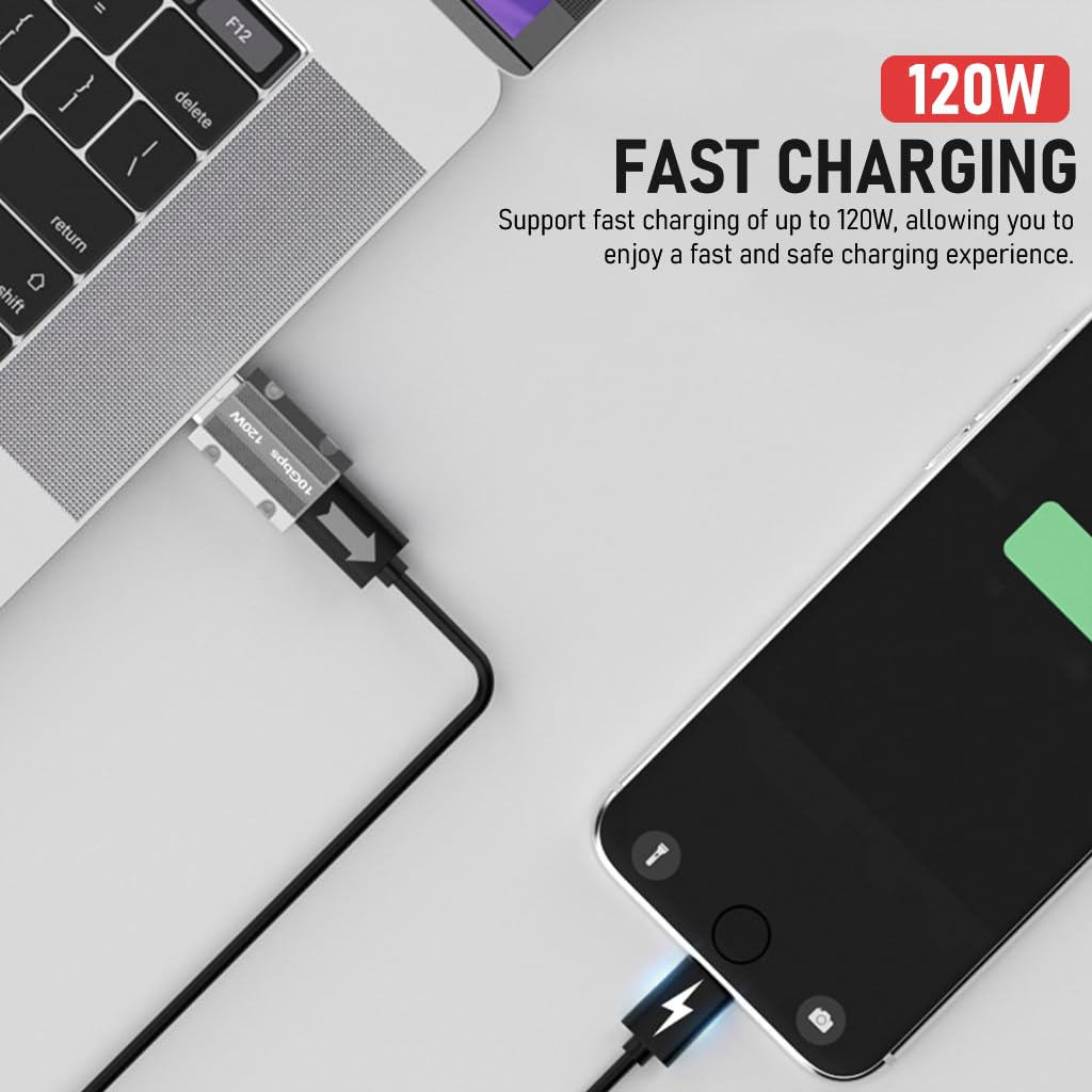 USB C to USB A OTG Adapter Type C to USB Adapter USB 3.1 Adapter Support Data Transfer & Max 120W Fast Charging Zinc Alloy