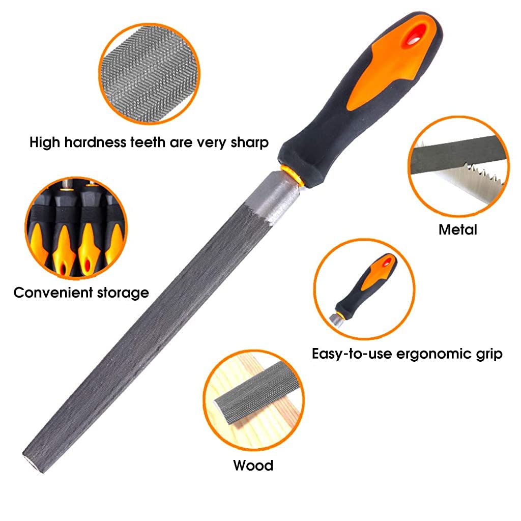 Supvox® 17Pcs File Tools Set with Portable Bag, Premium Grade T12 Drop Forged Alloy Steel File Tools, 4Pcs Precision Large File and 12Pcs Needle Files&1 brush, for Metal Jewelry Engraving Crafts Tool