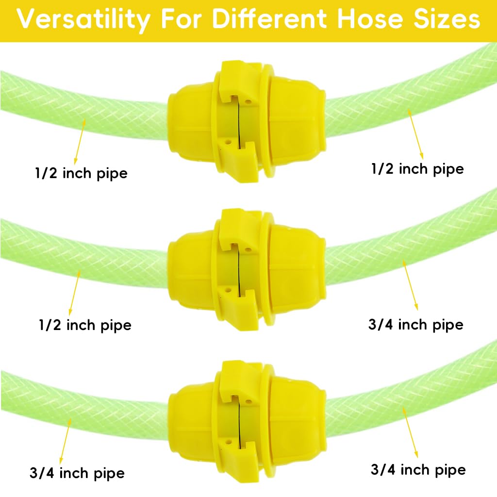 HASTHIP Garden Hose Connectors for 3/4 inch to 1/2 inch Hoses with Watertight Seal | Pack of 2