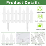 HASTHIP® Outdoor Garden Fence Border - Garden Edging Fence Decorative - White Garden Picket Fence Panels - Weather-Proof PVC Garden Fence Decorative - Flower Bed Fencing for Pathway, Yard,Lawn