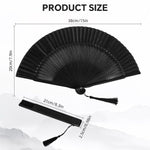 HASTHIP Hand Fan for Summer with Foldable Bamboo Frame and Silk Fabric | Elegant Gift for Women