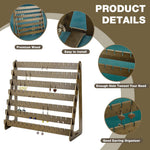 HASTHIP Earrings Organizer for Studs and Hooks with 98 Holes and 91 Slots | Wooden 7 Row Display Stand