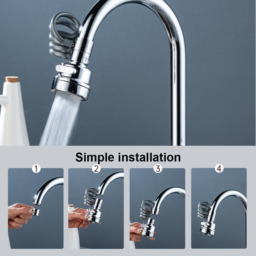 HASTHIP Kitchen Faucet Extender with 360° Rotation and 3 Spray Modes for High Arch Spouts | ABS Hose Extension for Deep Sinks