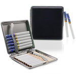 GUSTAVE® Cigarette Case King Size for Men Women Holds 20 Cigarettes Case Box Holder Brown Leather Vintage Hard Metal Full Pack 84mm Regular Size