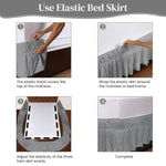 HASTHIP Bed Skirt for Single Bed 75x39 Inches with 15 Inch Drop and Pleated Ruffled Design | Grey Polyester Cotton Dust Cover