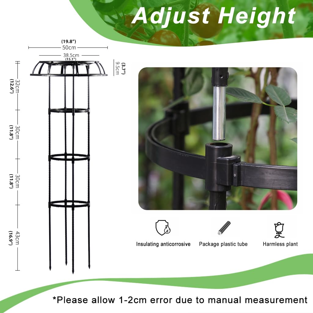 HASTHIP Upright Trellis for Climbing Plants with Hollow Roof Design and 135 cm Height | Steel Frame Adjustable Support for Indoor and Outdoor Gardening