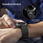 Compatible with Samsung Galaxy Watch 7 Ultra Band 47mm, Silicone Sport Strap Marine Bands for Galaxy Watch Ultra 2024 Men Women