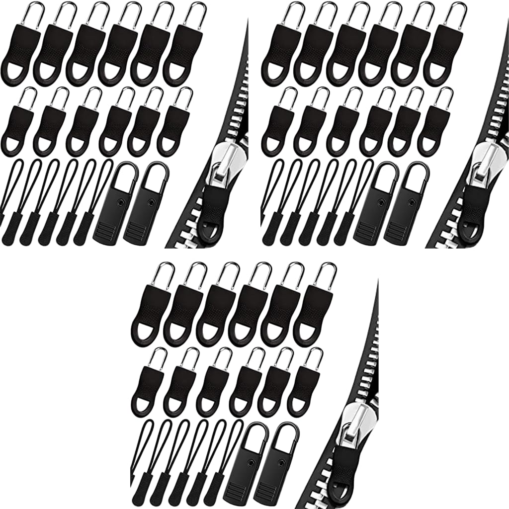 HASTHIP Zipper Pull Replacement Kit 60pcs for Bags and Jackets featuring Tool Free Clip Design