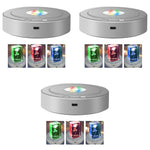 HASTHIP Rotating Display Stand for Crystal Crafts with 360° Bi-Directional Turntable | 11.5cm LED Light Base USB and Battery Powered