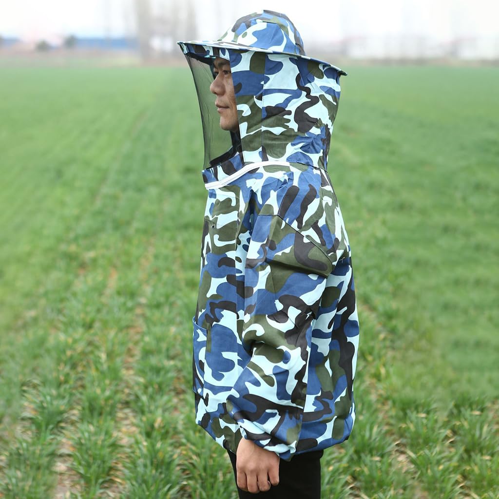 HASTHIP Bee Suit for Beekeeping with Detachable Veil Hat and Elastic Cuff Hem | 3 PCS Protective Top