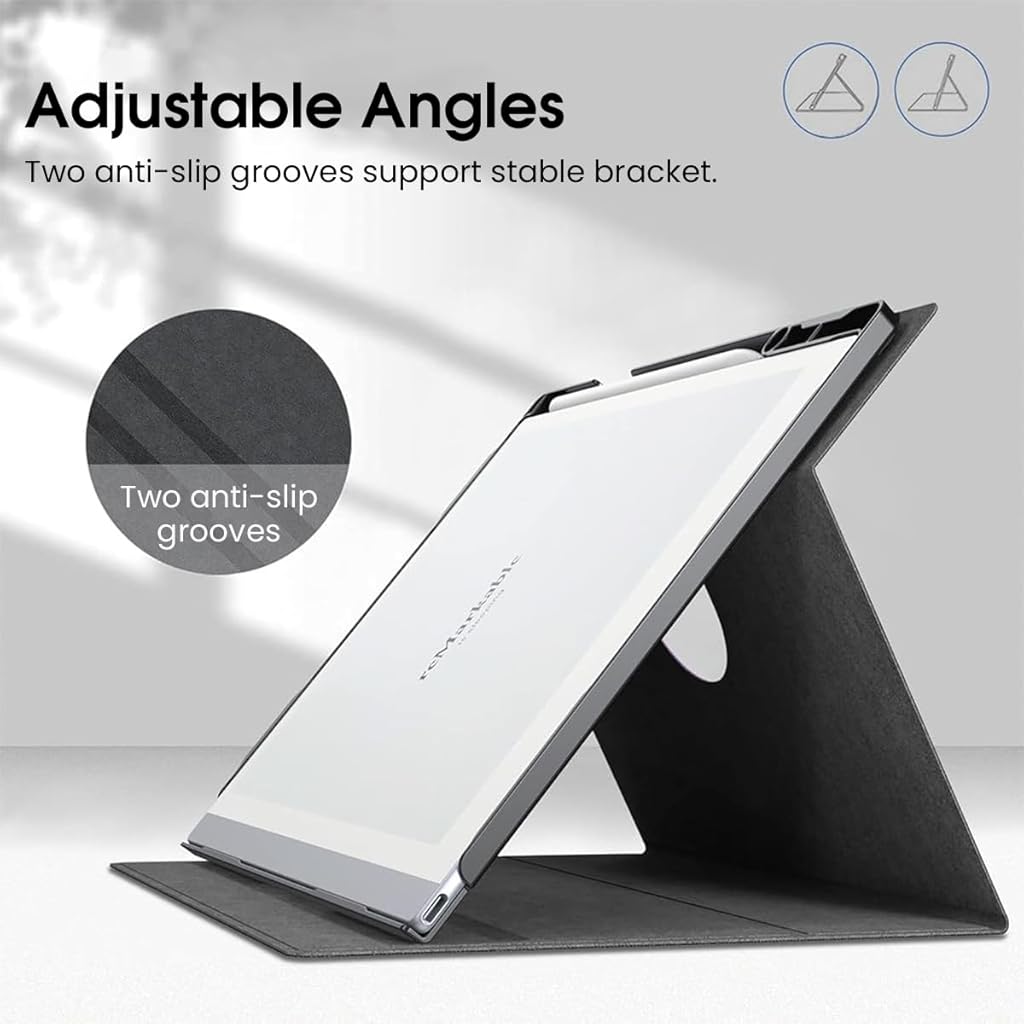 HASTHIP® Adjustable Viewing Angles & Pen Holder Design for ReMarkable 2 – Premium 10.3" Tablet Protective Case, Tailored Fit, Easy Charging, Anti-Scratch, Water-Resistant, Slim & Lightweight, Black