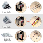 Heavy Duty Staple Gun, 3 in 1 Heavy Duty Stapler Staple Gun with Stapler Remover and 2100Pcs Staples, Tracker Machine with Pins Staple and Nail Gun for Wood Furniture Woodworking SofaSeat Cover Repair